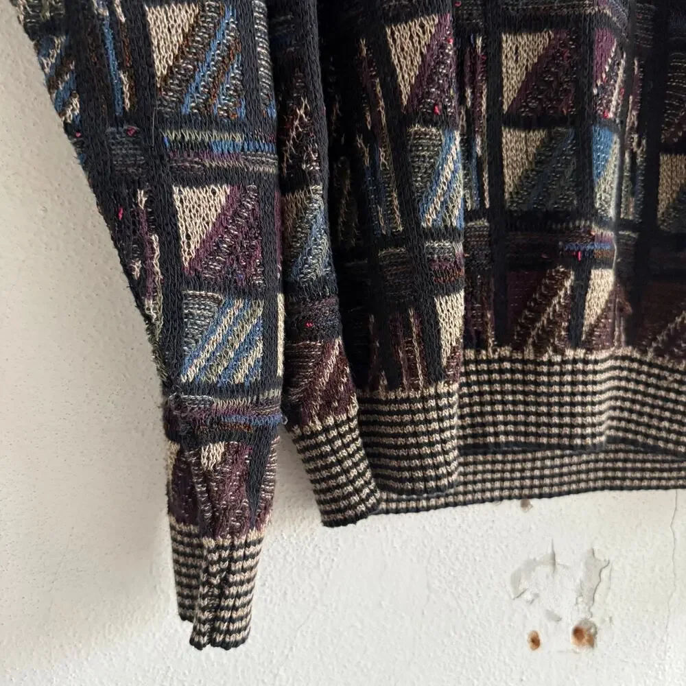 Vtg 90s Coogi Style‎ Sweater Mens Large Tall Checkered Knit Pullover Grandpacore